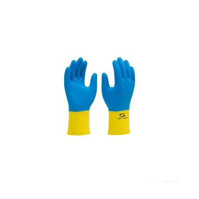 Luva-de-latex-Supermix-tamanho-9-CA-33333-amarela-e-azul-Super-Safety