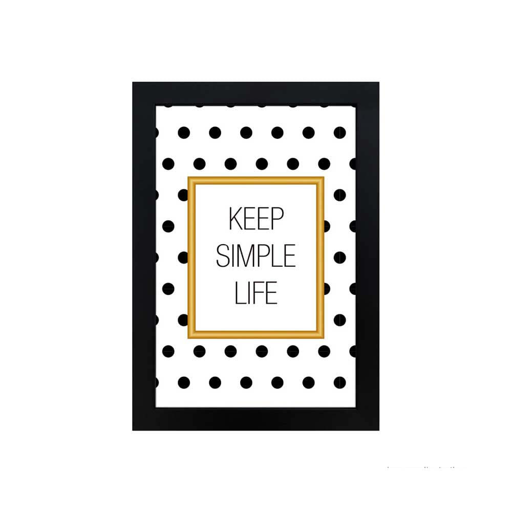 Quadro-decorativo-Simple-Life-23x33cm-preto-Infinity