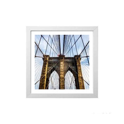 Quadro-decorativo-Brooklyn-Bridge-33x33cm-branco-Infinity