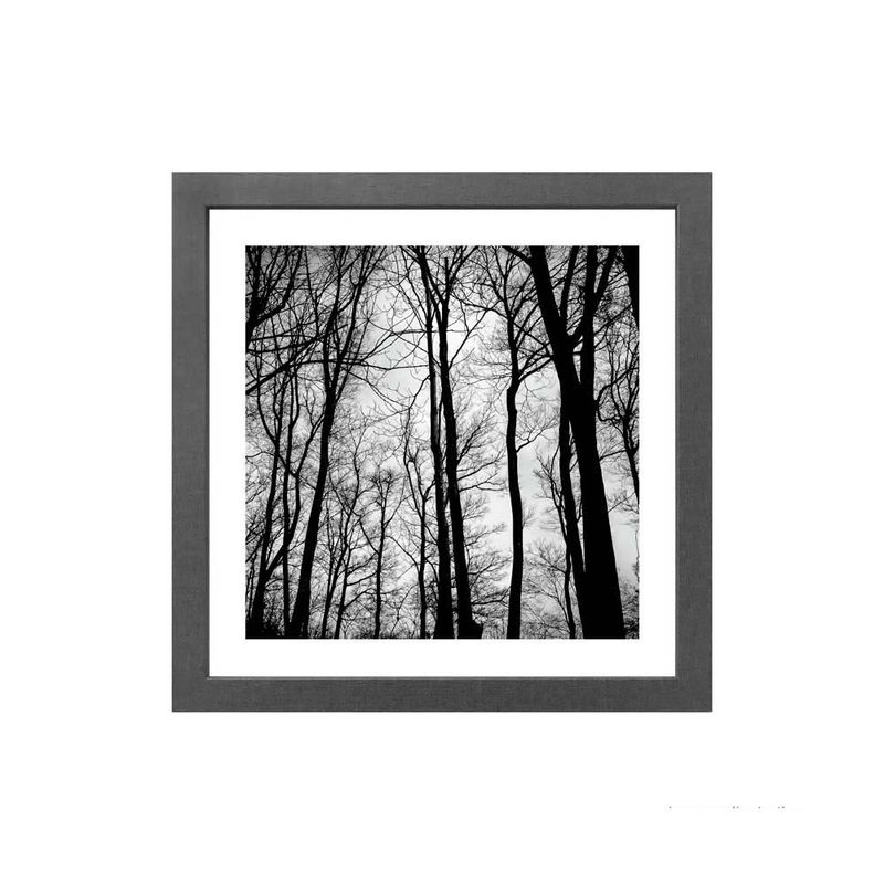 Quadro-decorativo-Trees-Black-33x33cm-cinza-Infinity