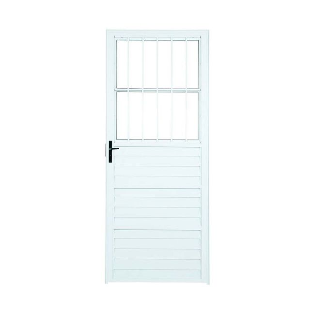 Porta-social-de-giro-Fortline-210x86cm-esquerda-com-postigo-e-vidro-boreal-branca-Atlantica