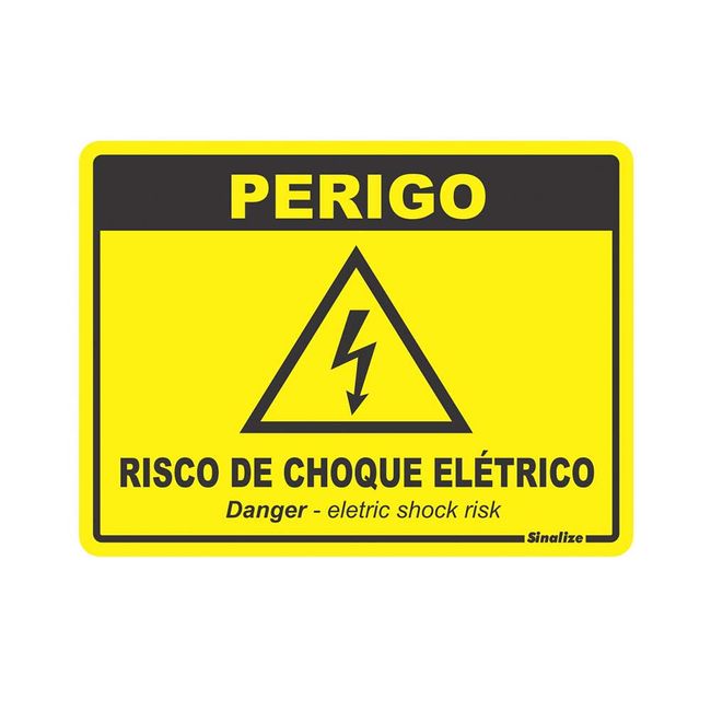 Placa-de-sinalizacao-15X20cm-PERIGO-RISCO-DE-CHOQUE-ELETRICO-Sinalize