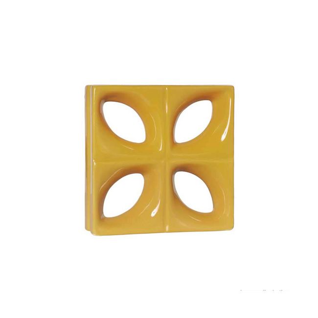 Cobogo-Folha-esmaltado-amarelo-girassol-Ceramica-Martins