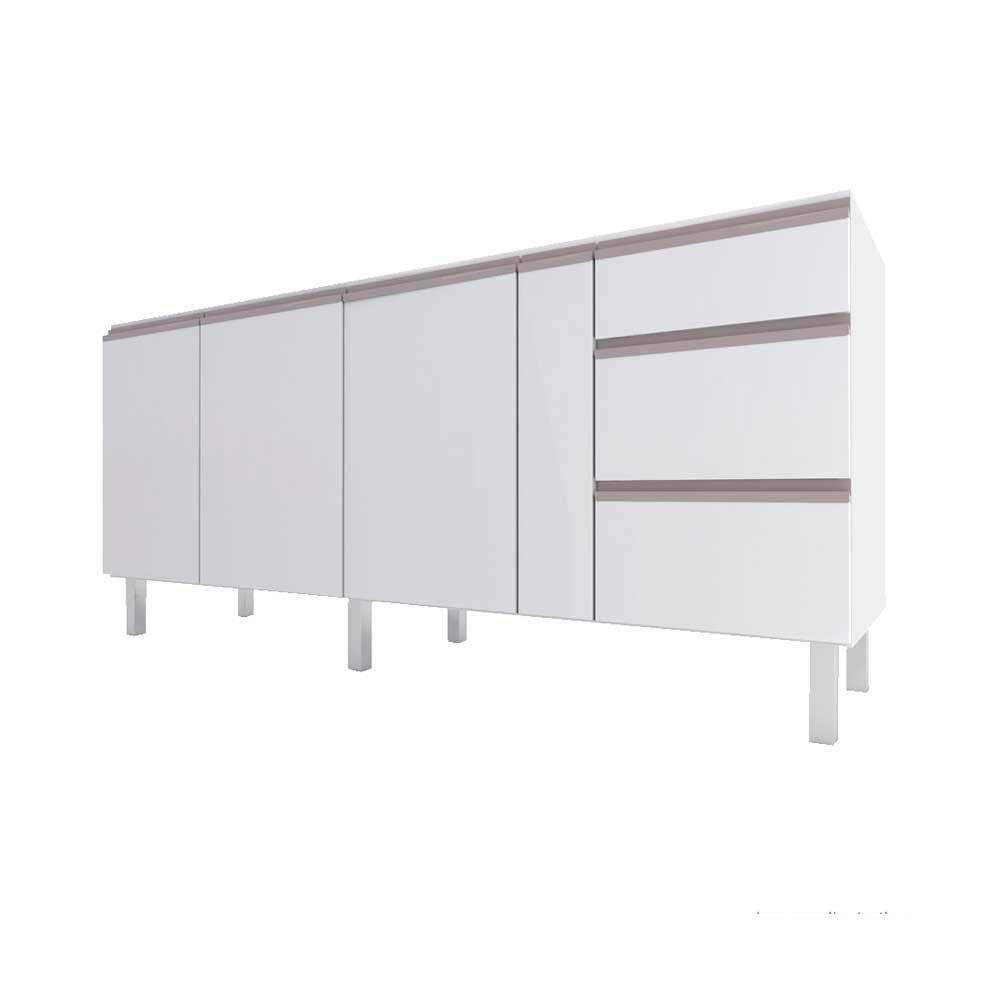 Gabinete-Gaia-Flat-para-pia-200cm-3-gavetas-branco-Cozimax