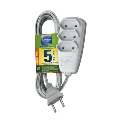 Extensao-eletrica-Sort-5m-3-tomadas-2P-10A-250V-DN-1514-Daneva