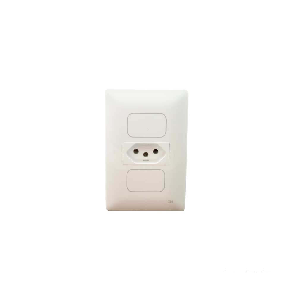 Interruptor-One-Touch-4x2-PAD-paralelo-duplo---tomada-10A-branco-ON