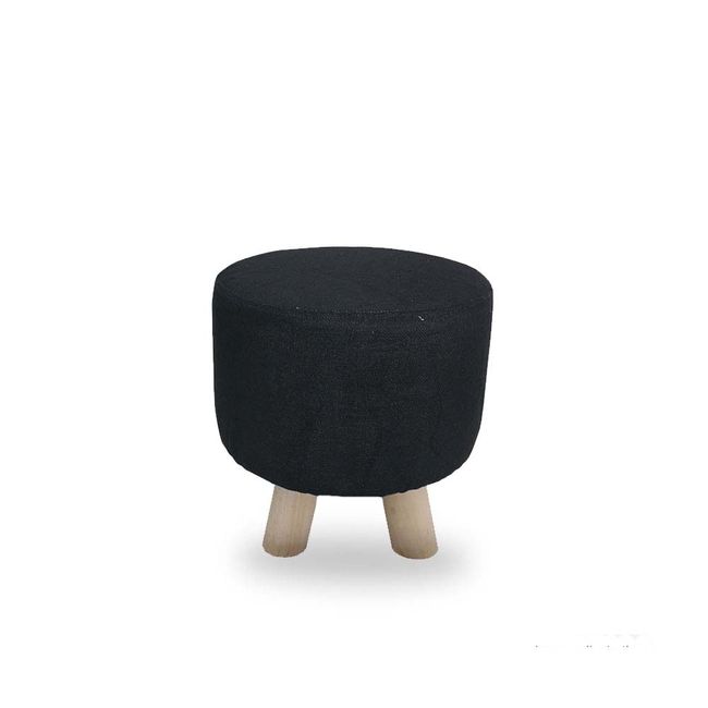 Banco-de-madeira-redondo-almofadado-28cm-preto-Deco-Coisas-e-Coisinhas