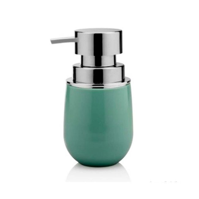 Porta-sabonete-liquido-de-bancada-em-plastico-menta-New-Belly-Cromo-OU