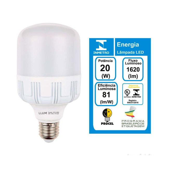 Lampada-LED-high-power-bulbo-20W-6500K-branca-2100lm-Bronzearte