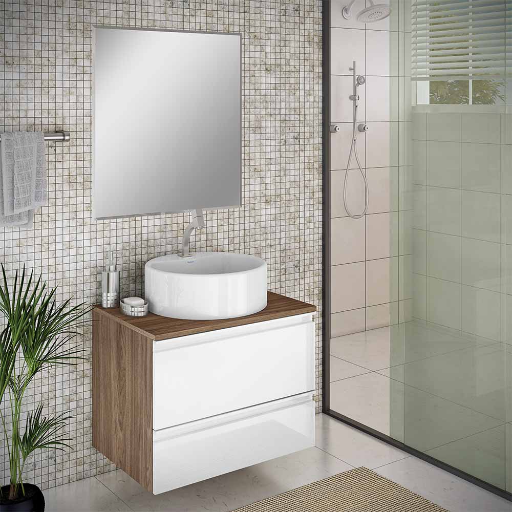 Gabinete Brisa sem cuba branco e carvalho Itatiaia