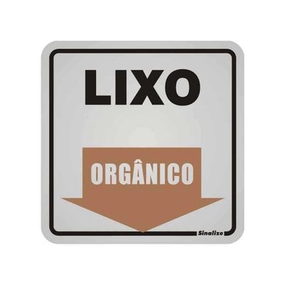 Placa-de-aluminio-12x12cm-Lixo-organico-Sinalize