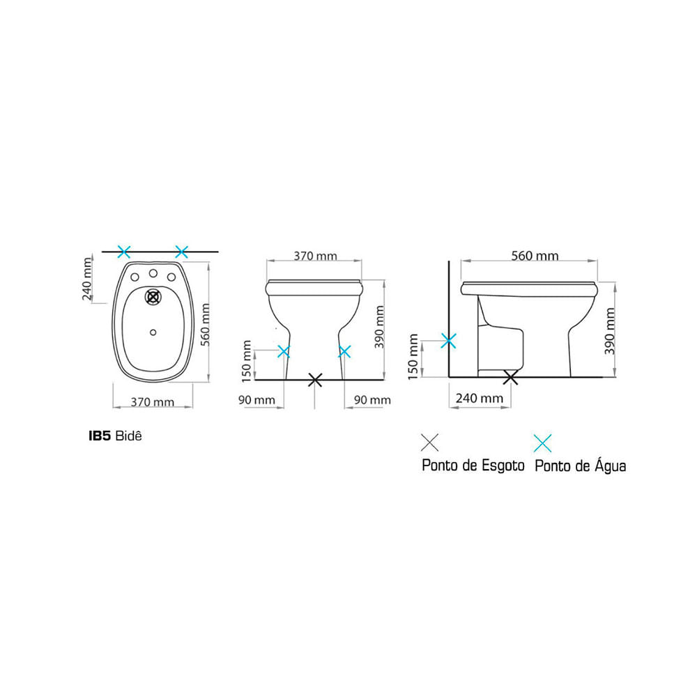 Bidê Sabatini Ib501 Palha Icasa