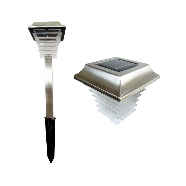 Balizadora solar para 2 Leds brancos DNI 6124 com acessório Key West