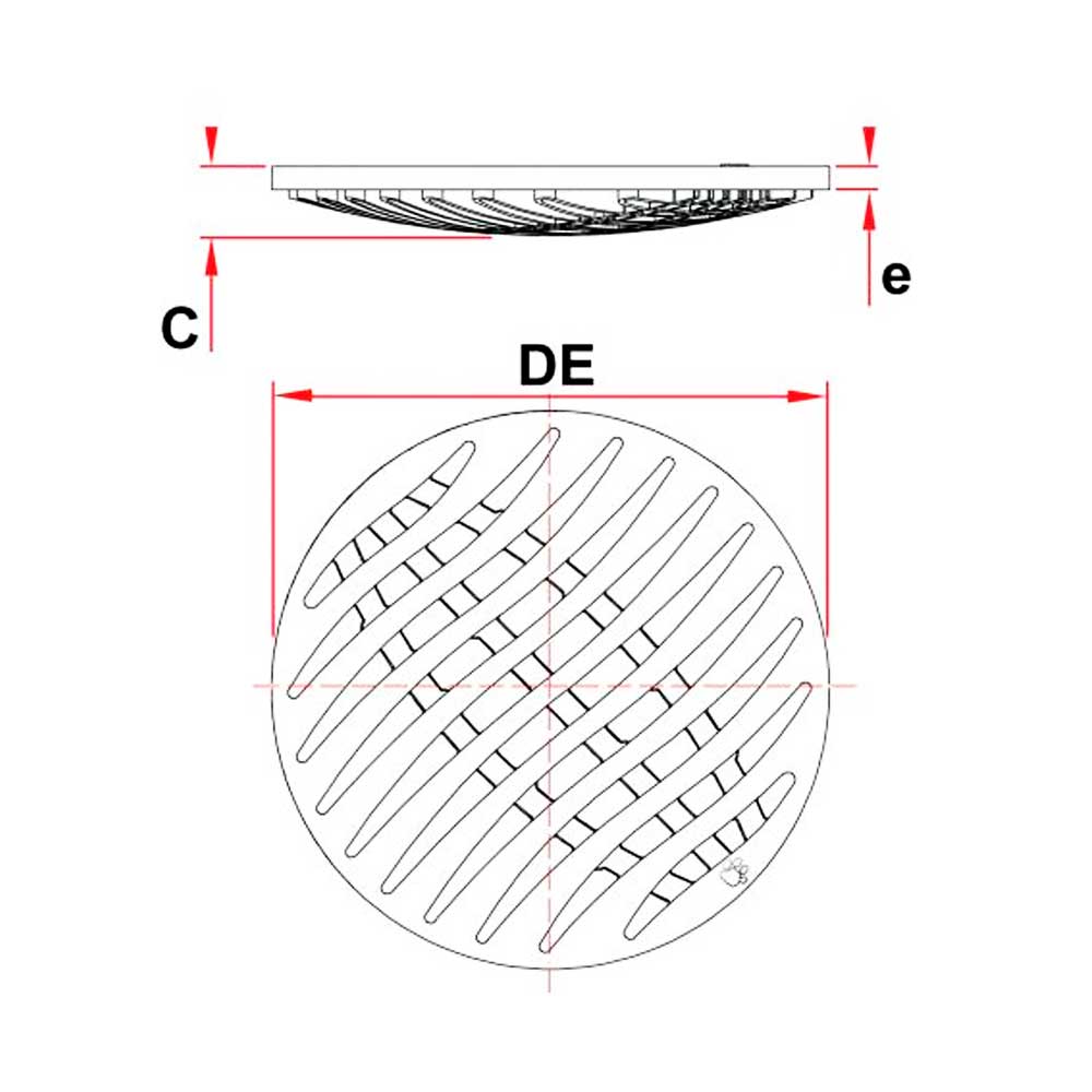 Grelha Redonda Cromada 100mm