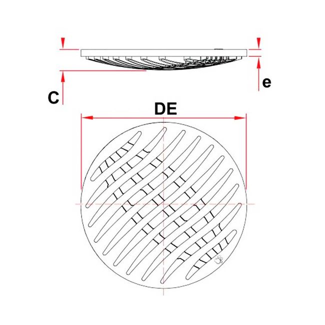 Grelha Redonda Cromada 150mm