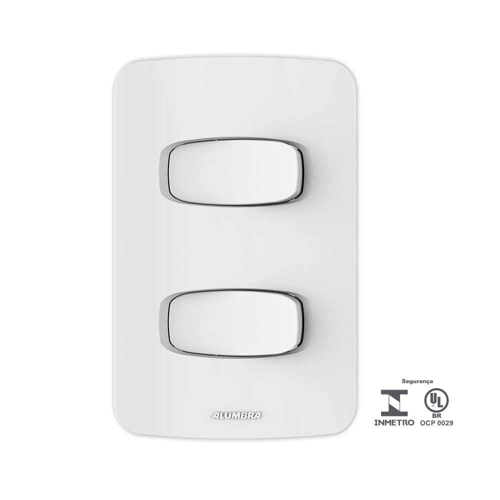 Interruptor-simples---paralelo-10A-250V-com-placa-4x2-Gracia-branco-Alumbra