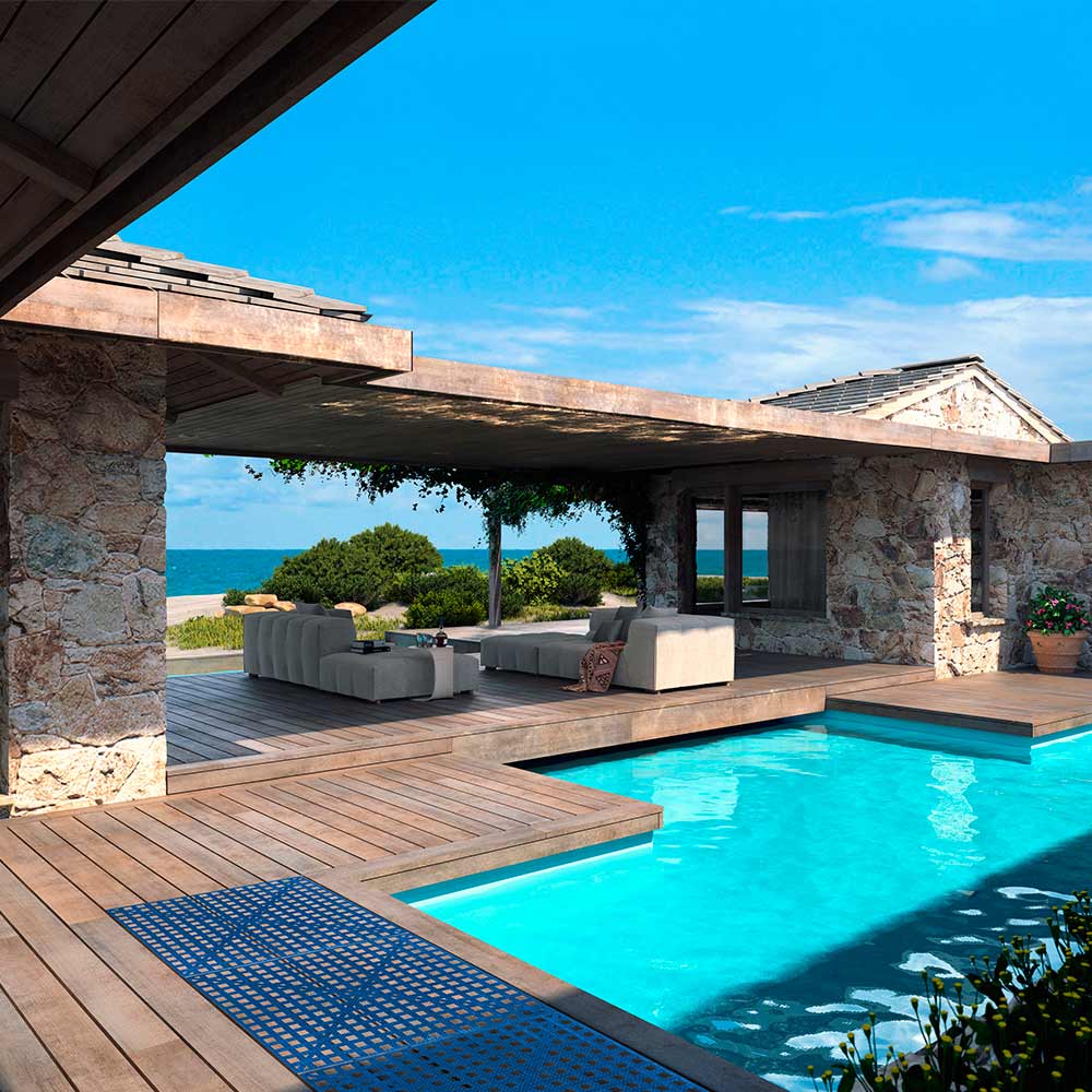 Estrado flexível 30x30cm azul Impallets