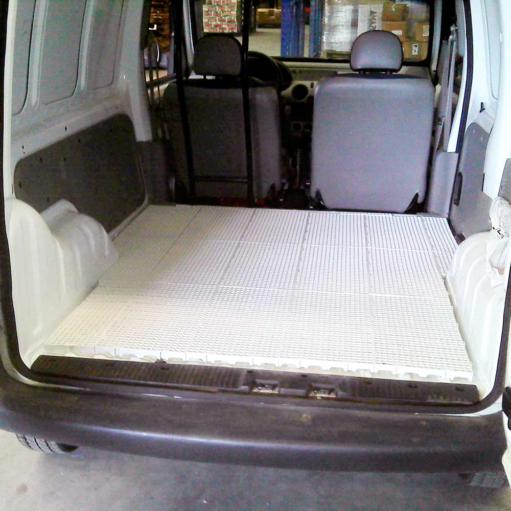 Piso plástico 25x50x2,5cm em PEAD branco Impallets