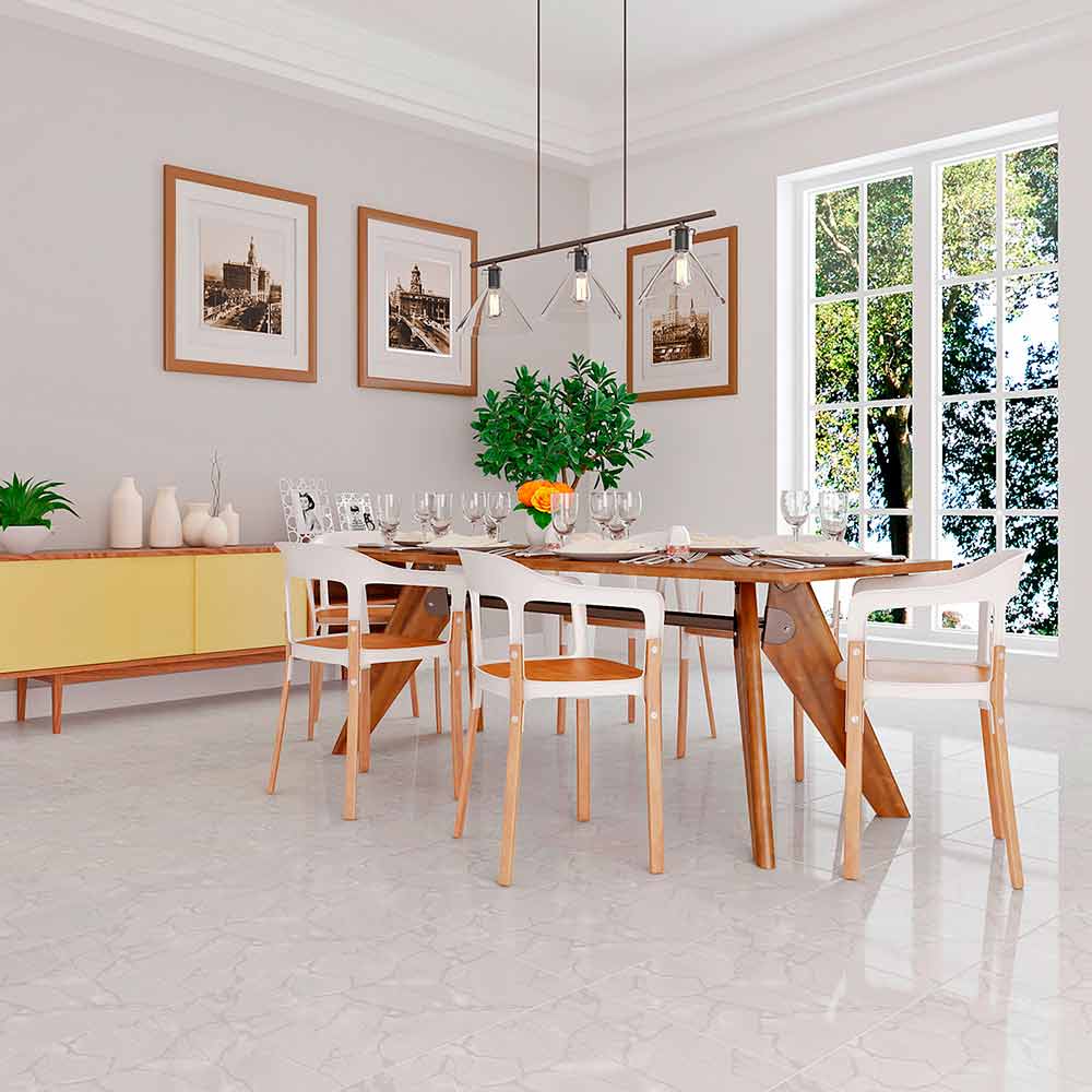 Piso Cerâmico Esmaltado 44,75x44,75cm Caixa com 2 m² Brilhante Extra Branco Bariloche Formigres