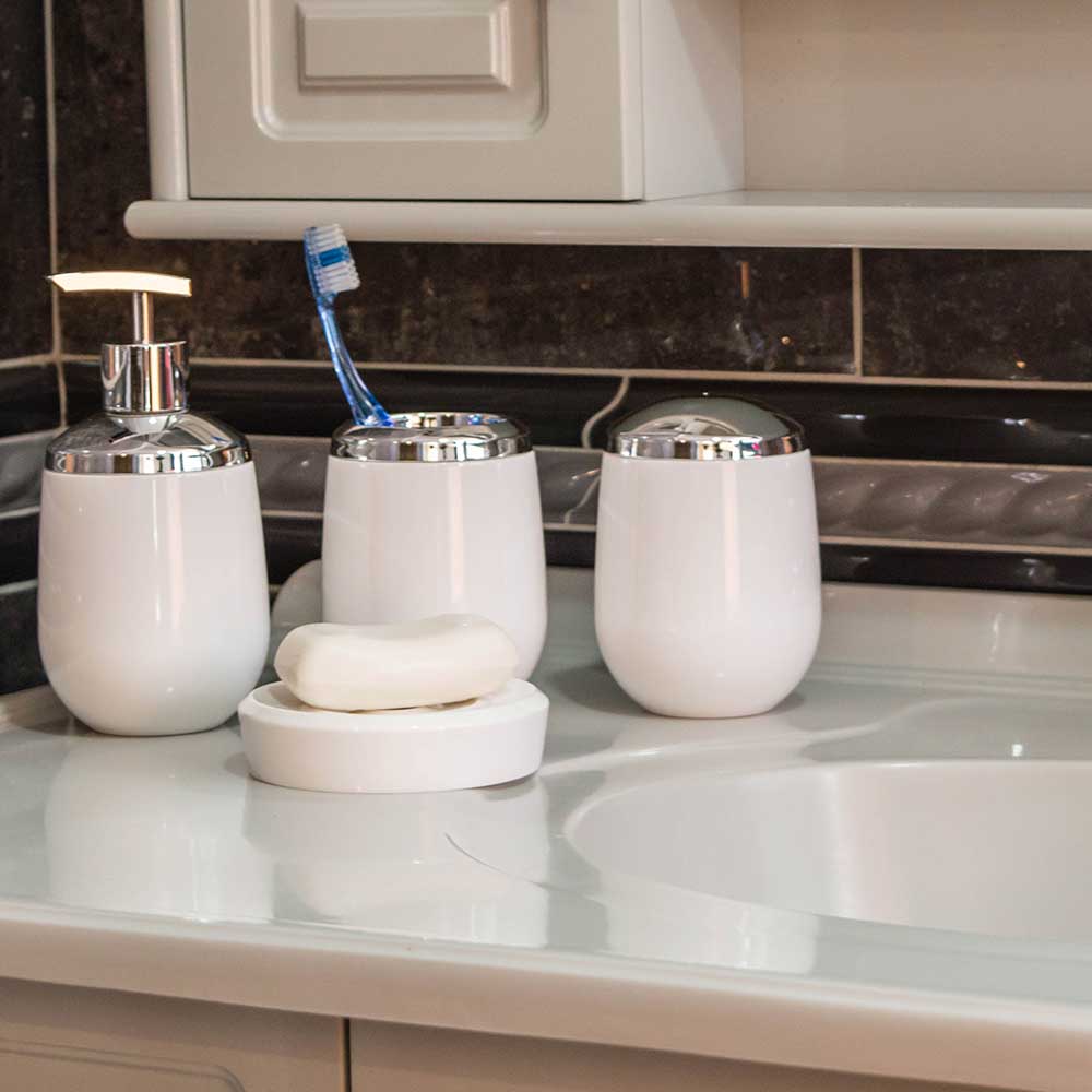 Porta algodão Cromo Belly branco OU