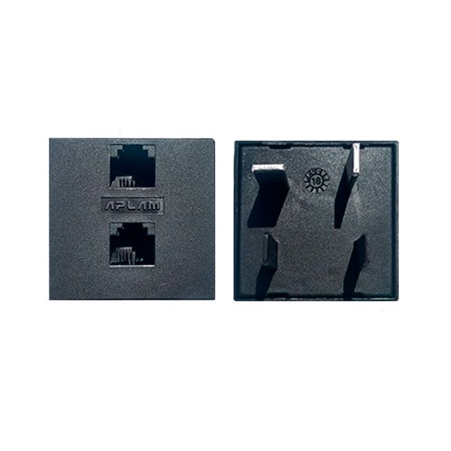 Adaptador telefônico RJ11 2 saídas preto Kit-Flex