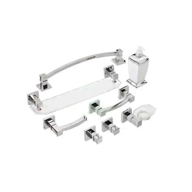 Kit de acessórios para banheiro 8 peças Euro verde Aquaplás