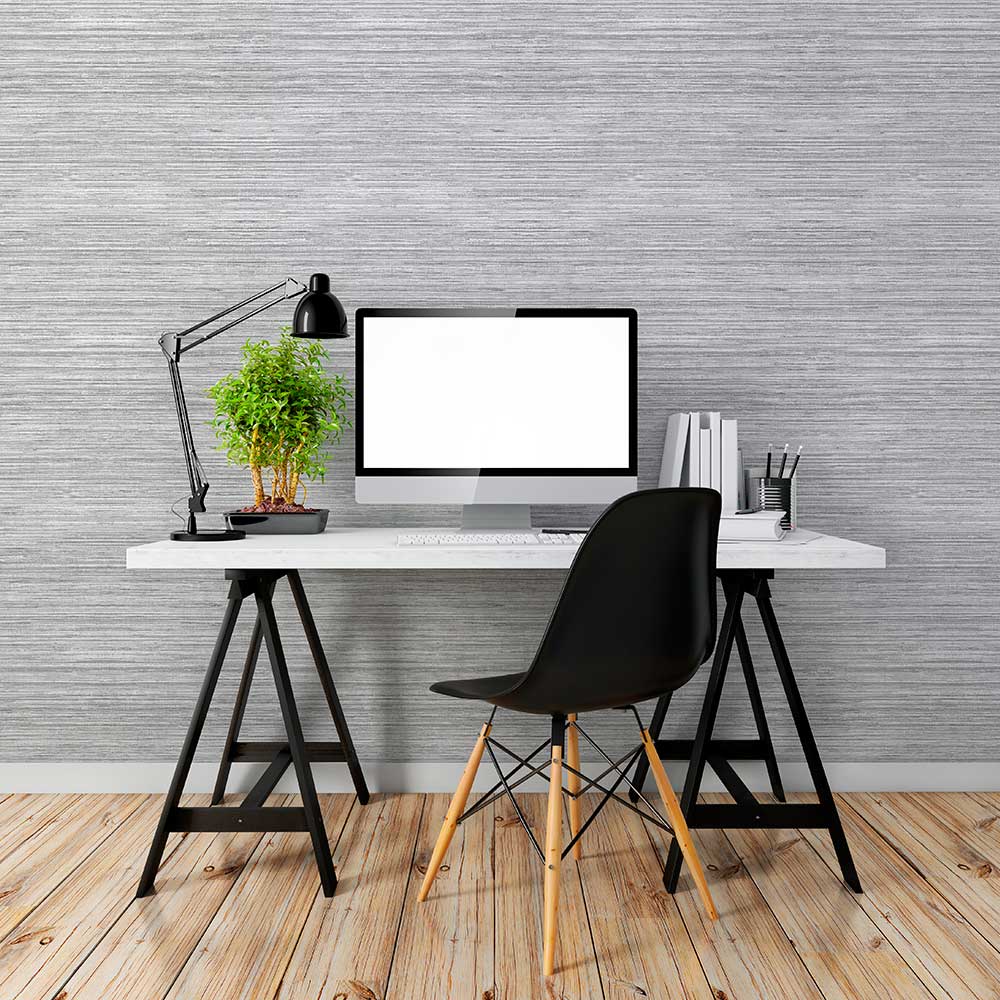 Papel de parede palha e cinza 52cmx10m Revex