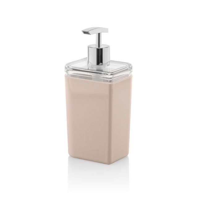 Porta-sabonete-liquido-de-bancada-estireno-bege-Petala-Ou