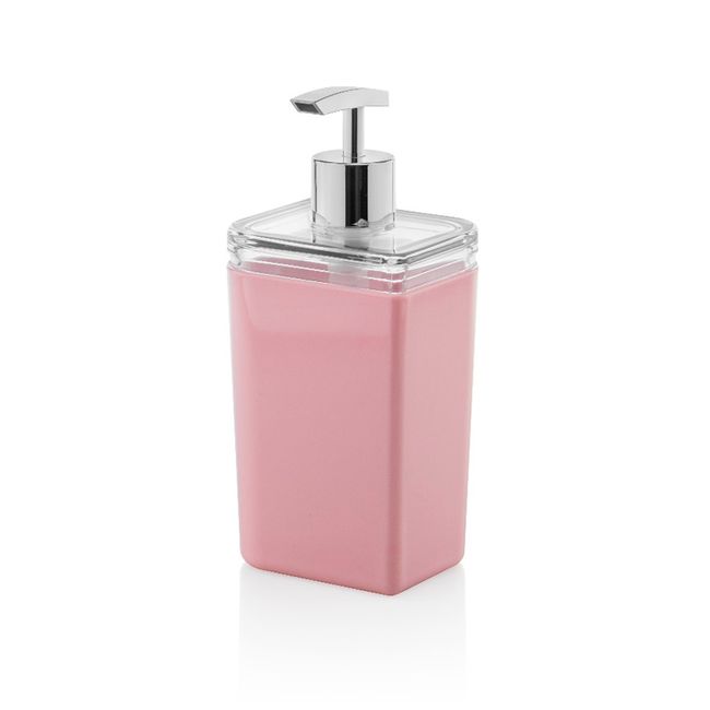 Porta-sabonete-liquido-de-bancada-estireno-rosa-quartzo-Petala-Ou