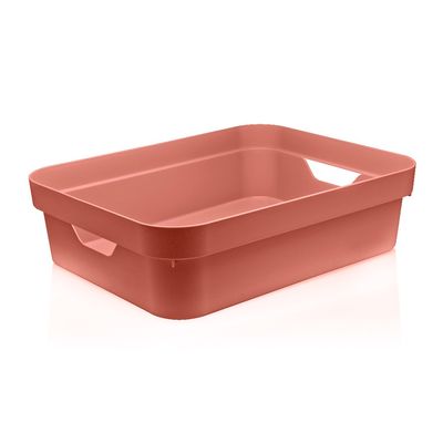 Caixa-organizadora-5L-de-plastico-terracota-Cube-OU