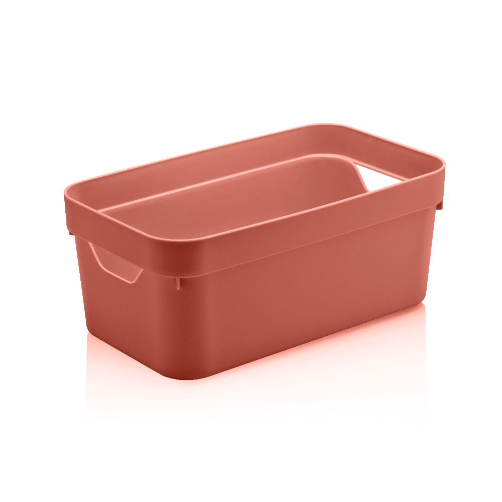 Caixa-organizadora-5L-plastico-terracota-Cube-OU