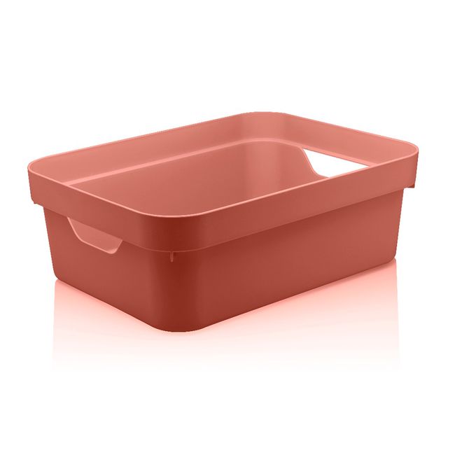 Caixa-organizadora-11L-plastico-terracota-Cube-OU