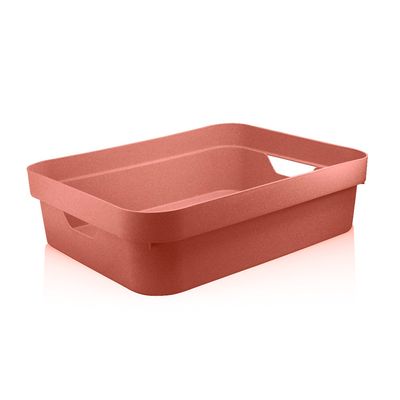 Caixa-organizadora-16L-plastico-terracota-Cube-OU