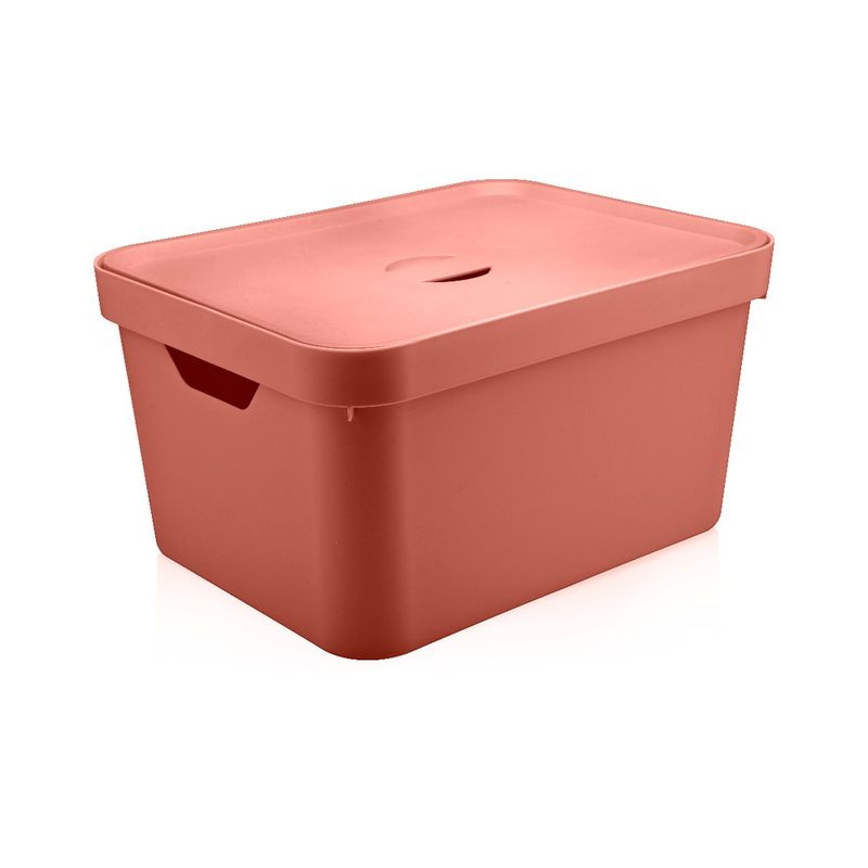 Caixa-organizadora-com-tampa-32L-plastico-terracota-Cube-Ou
