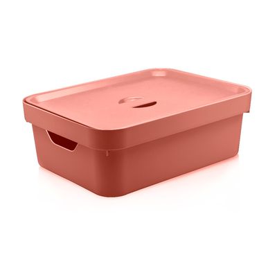 Caixa-organizadora-com-tampa-16L-plastico-terracota-Cube-OU