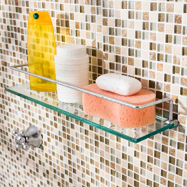 Prateleira cantoneira de vidro 4010 com haste jateado Rack System