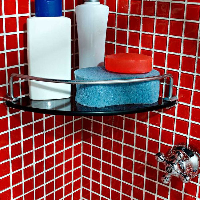 Prateleira cantoneira de vidro 2020 com haste fumê Rack System