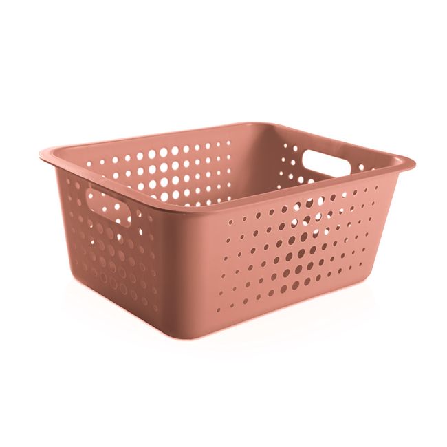 Cesta organizadora plástico 15L terracota OU