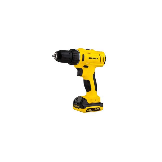 Parafusadeira furadeira a bateria 1500RPM 12V com 1 bateria amarelo e preto Stanley