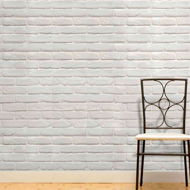 Papel de parede tijolinhos gelo HC30 52cm x 10m vinilizado Revex