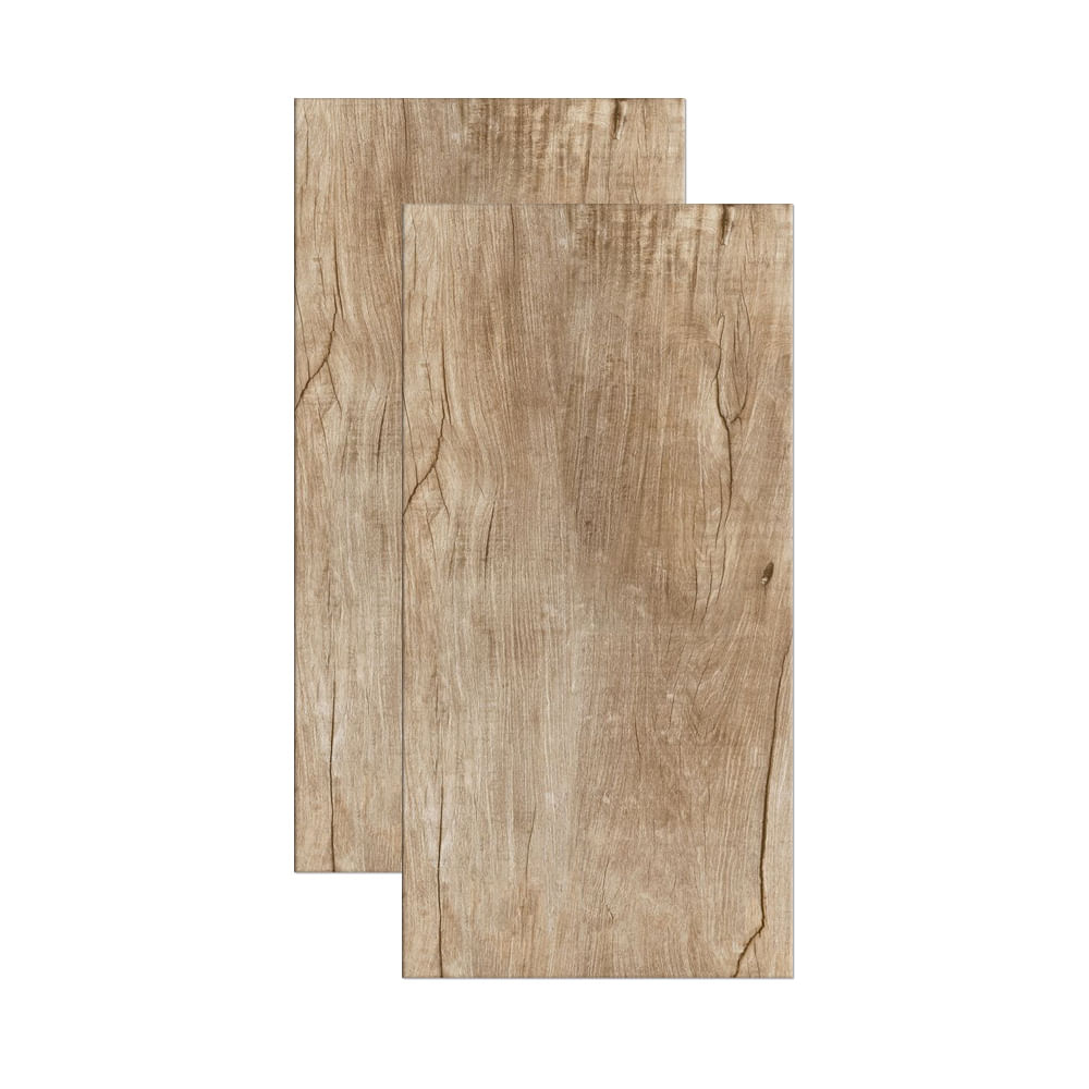 Porcelanato retificado 50x100cm Antique Wood esmaltado amber Elizabeth