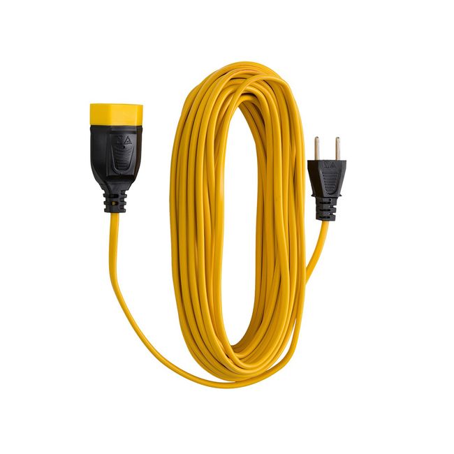Cordão Prolongador Macho E Fêmea Cabo Pp 2x1,00mm² 2p 10A/250V 15 Metros Amarelo Dn1529 Hardwork Conecta Daneva Legrand