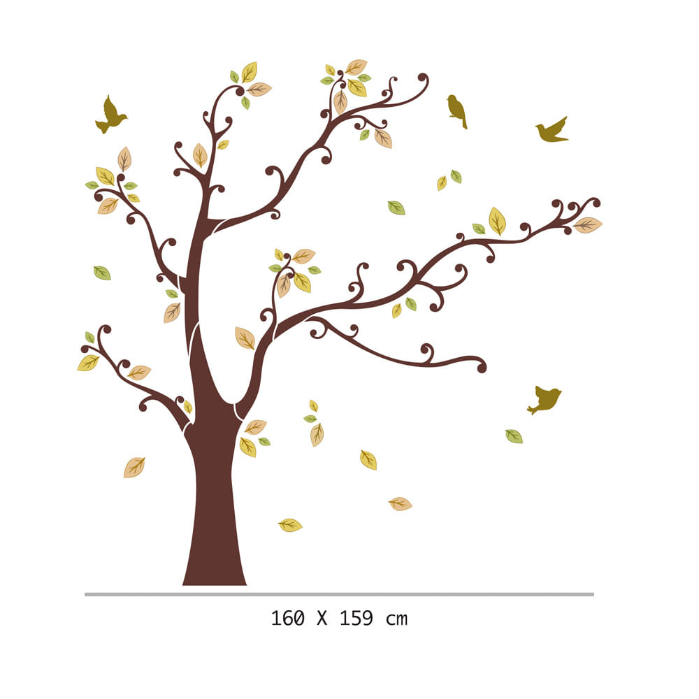 Adesivo-de-parede-Arvore-de-Outono-131x100cm-Grudado-1605143