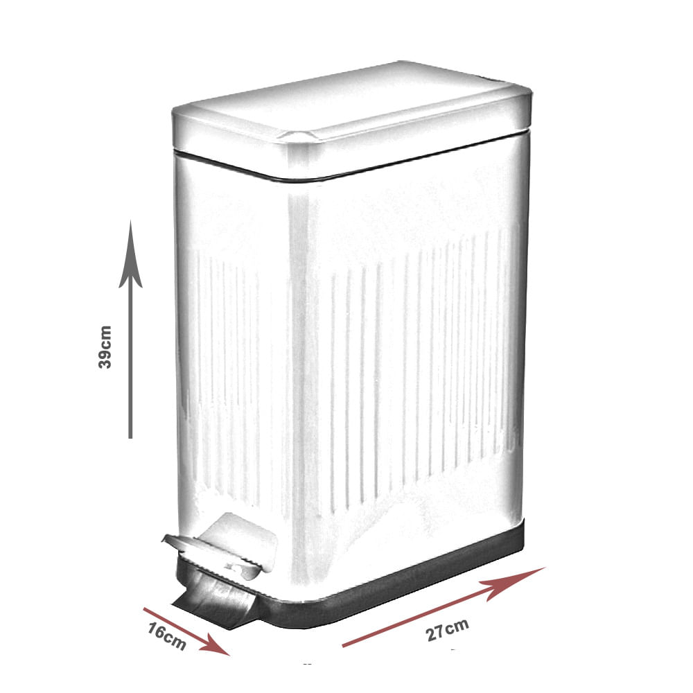 Lixeira de zinco 10L com pedal preta Coisas e Coisinhas
