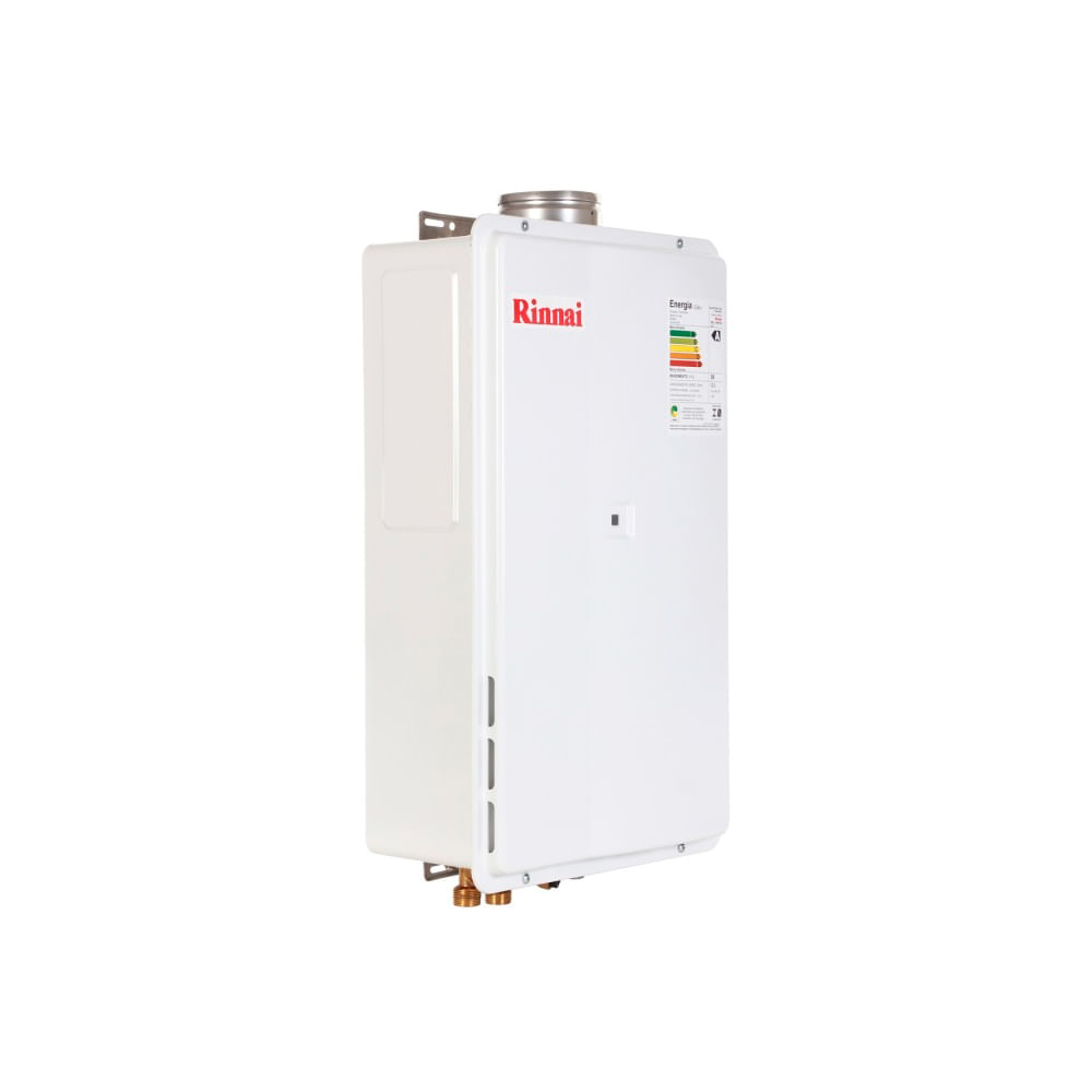 Aquecedor de água a gás digital Reu 2402 GN 32,5 litros branco bivolt Rinnai