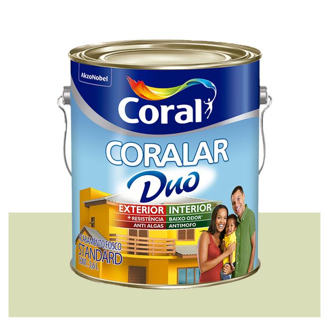 Tinta Coral Coralar Duo Econômica Acrílica Fosca Verde Vale 3,6 Litros