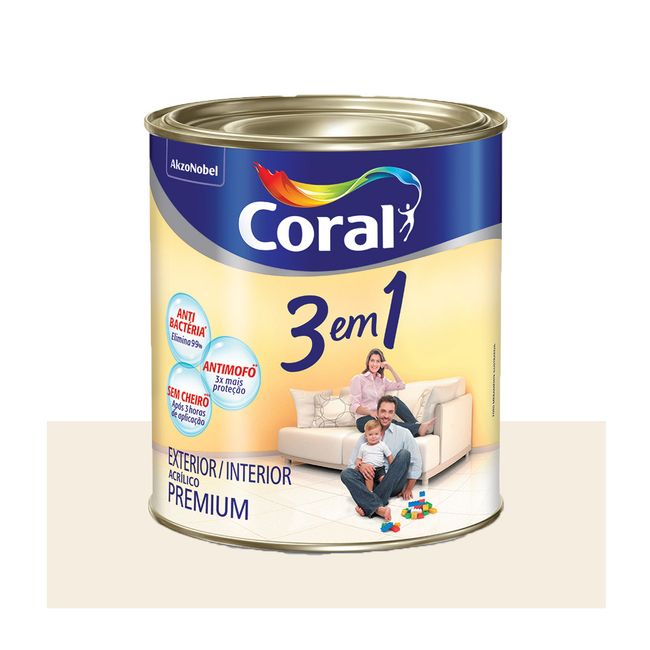 Tinta-Coral-Coralar Econômica acrílica fosca branco 900ml