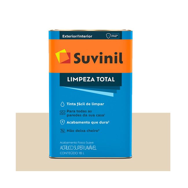 Tinta Suvinil Limpeza Total Acrílica Fosca Palha 18 Litros