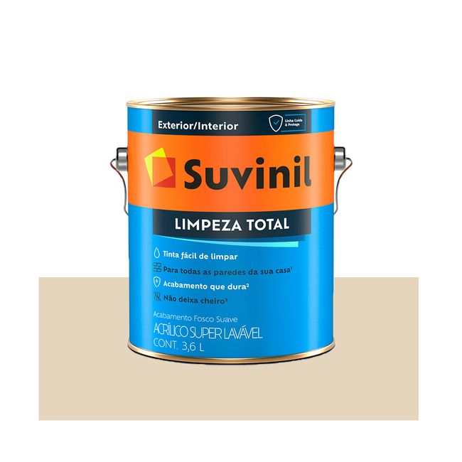 Tinta acrílica fosca Limpeza Total palha 3,6L Suvinil