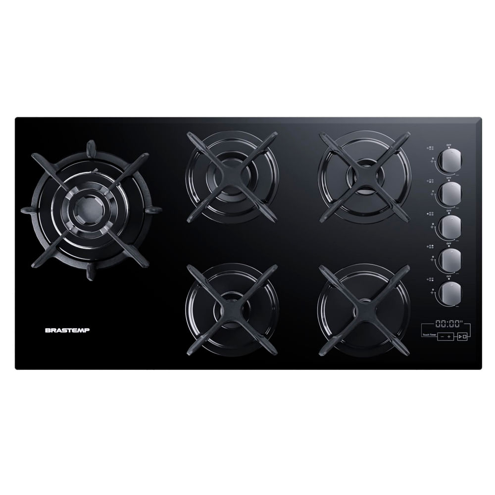 Cooktop 5 bocas Brastemp com Quadrichama e Timer Touch BDT86AE